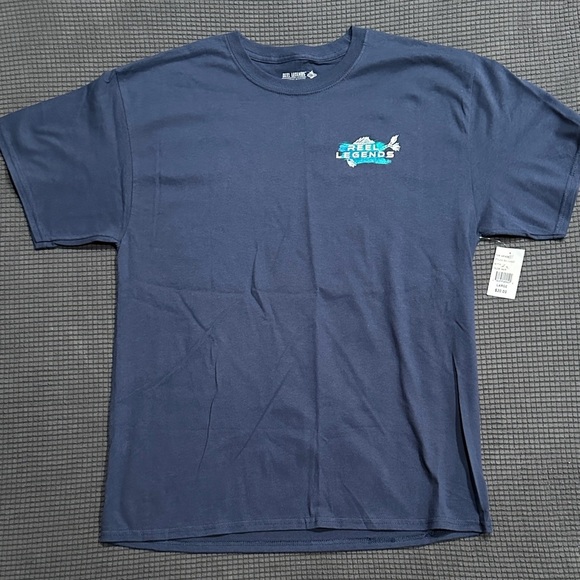 Reel Legends Mahi Navy Blue Short Sleeve Tee - Picture 2 of 2